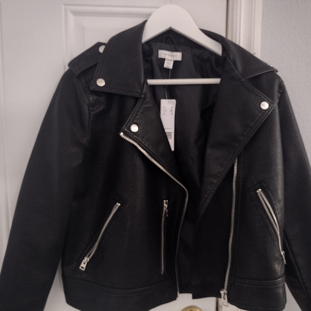 Topshop faux leather jacket